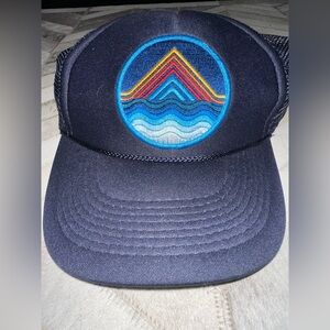 Aviator Nation Trucker Hat with Rainbow Mountain and Waves Patch RARE!!! NWOT